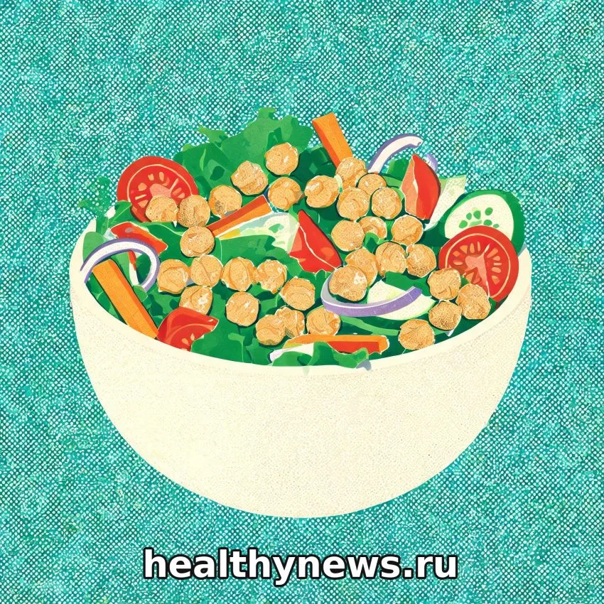 Салат с нутом: сытный обед за десять минут